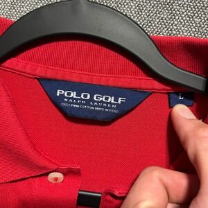 Polo Golf Ralph Lauren Mens Red Pima Cotton Short Sleeve Polo Shirt Large L